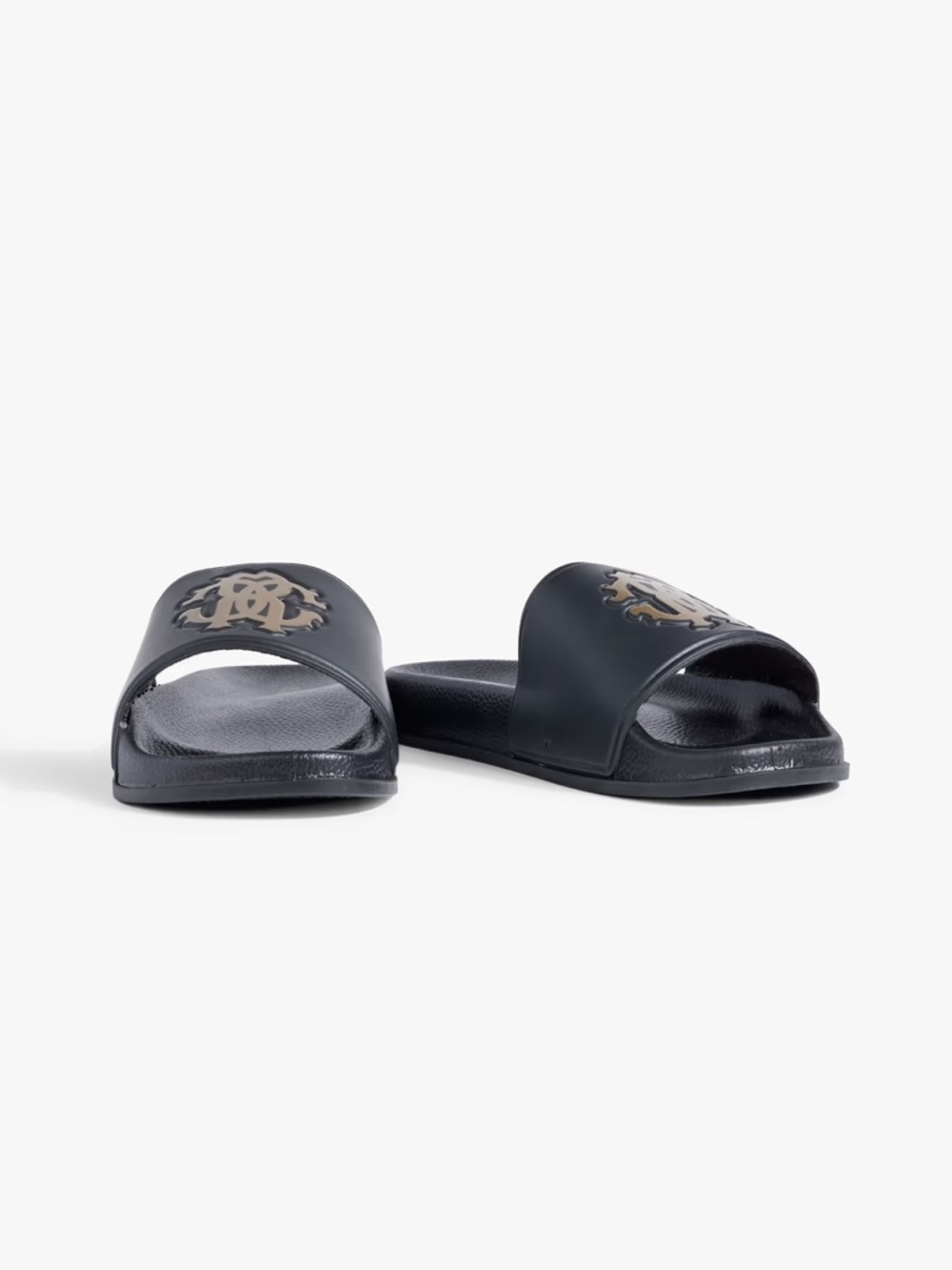 NWT Roberto Cavalli ‘Printed Embossed Rubber Slides’ in Black Size 4 - Picture 10 of 12